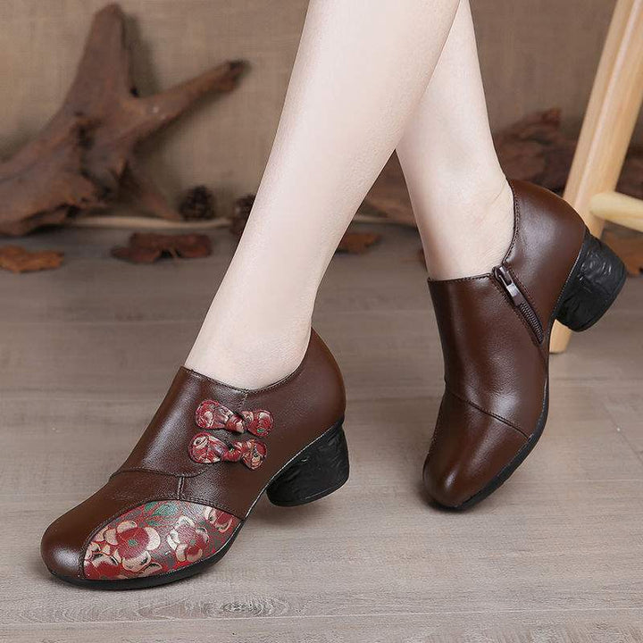 Ethnic leather dance shoes